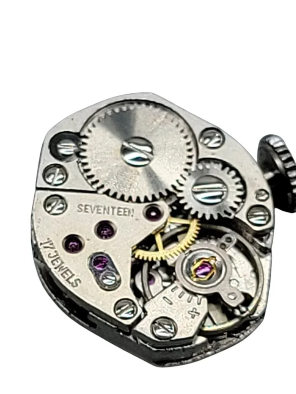 Schiaparelli Pendant Watch Vintage Rhinestone Cluster Top Silver Tone Rare Find